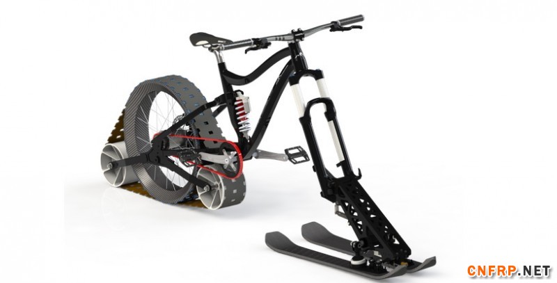 加拿大大学生研发碳纤维雪地自行车