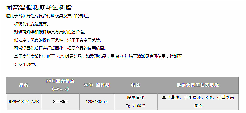 耐高温低粘度环氧树脂