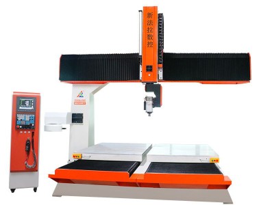 珠三角厂家行李箱外壳吸塑泡沫雕塑木模雕刻机 双台面五轴雕刻机图5