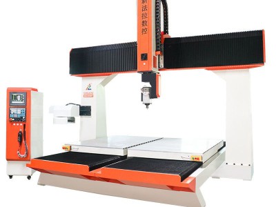 珠三角厂家行李箱外壳吸塑泡沫雕塑木模雕刻机 双台面五轴雕刻机图2